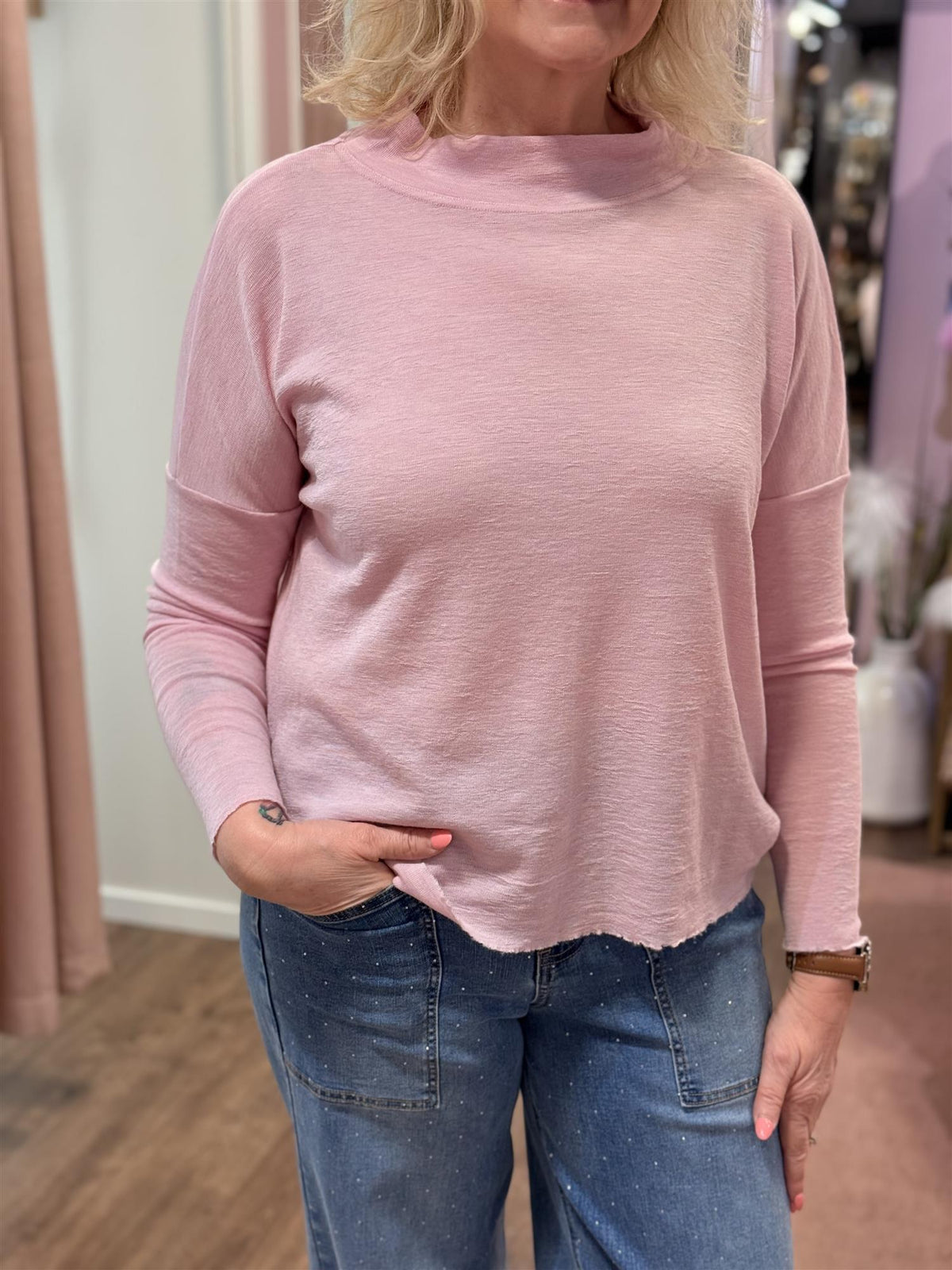 "Rampegenseren" Wide Shirt w/turtle neck Rosa