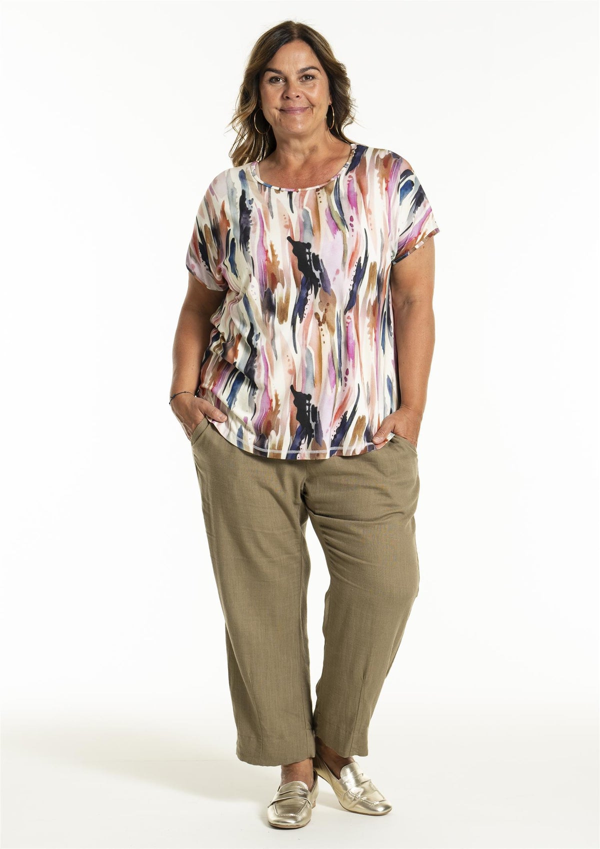 Gitte T-shirt w. Print Multicolour