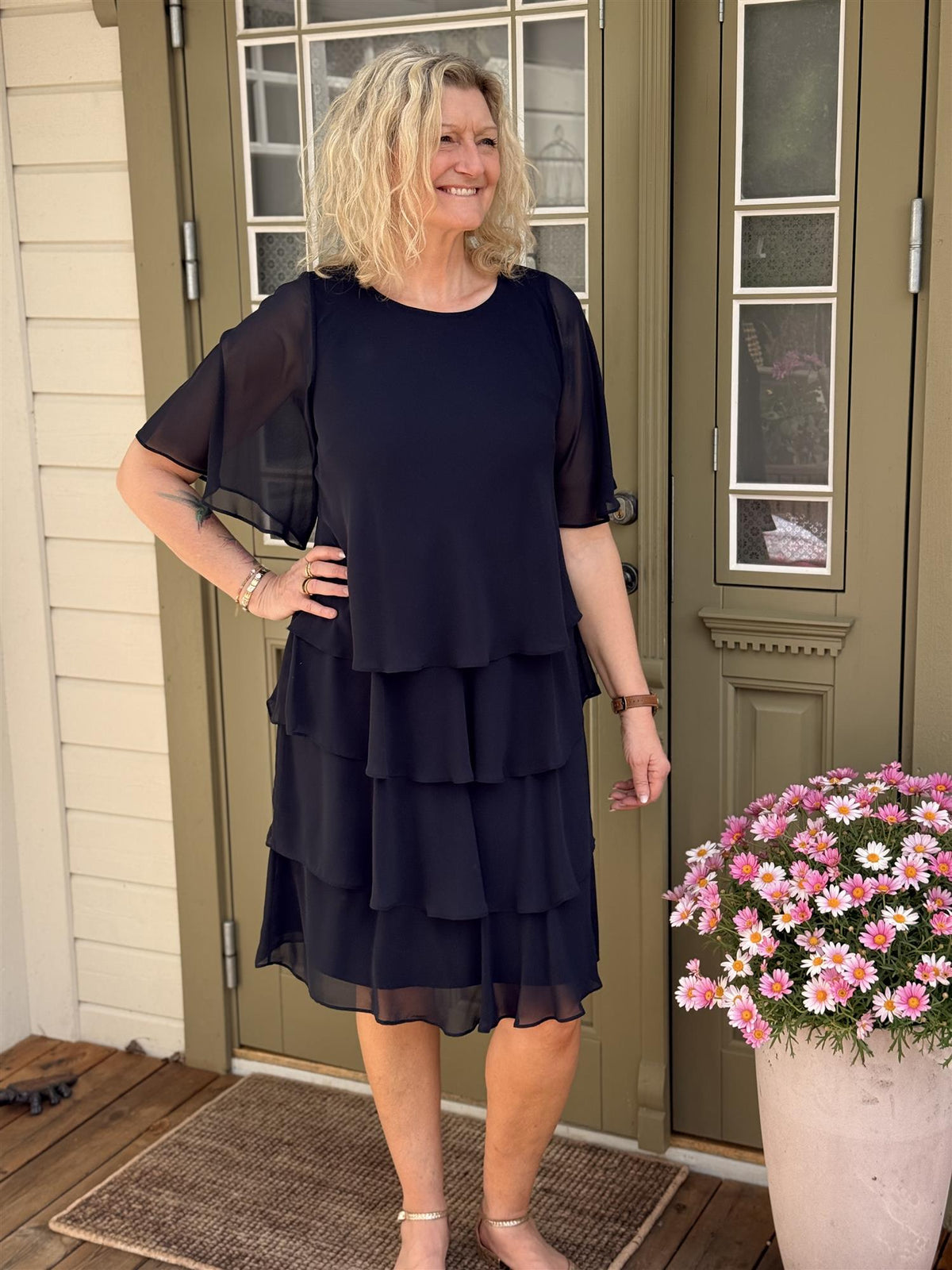 Kjole Molly Navy Kapper, Kort