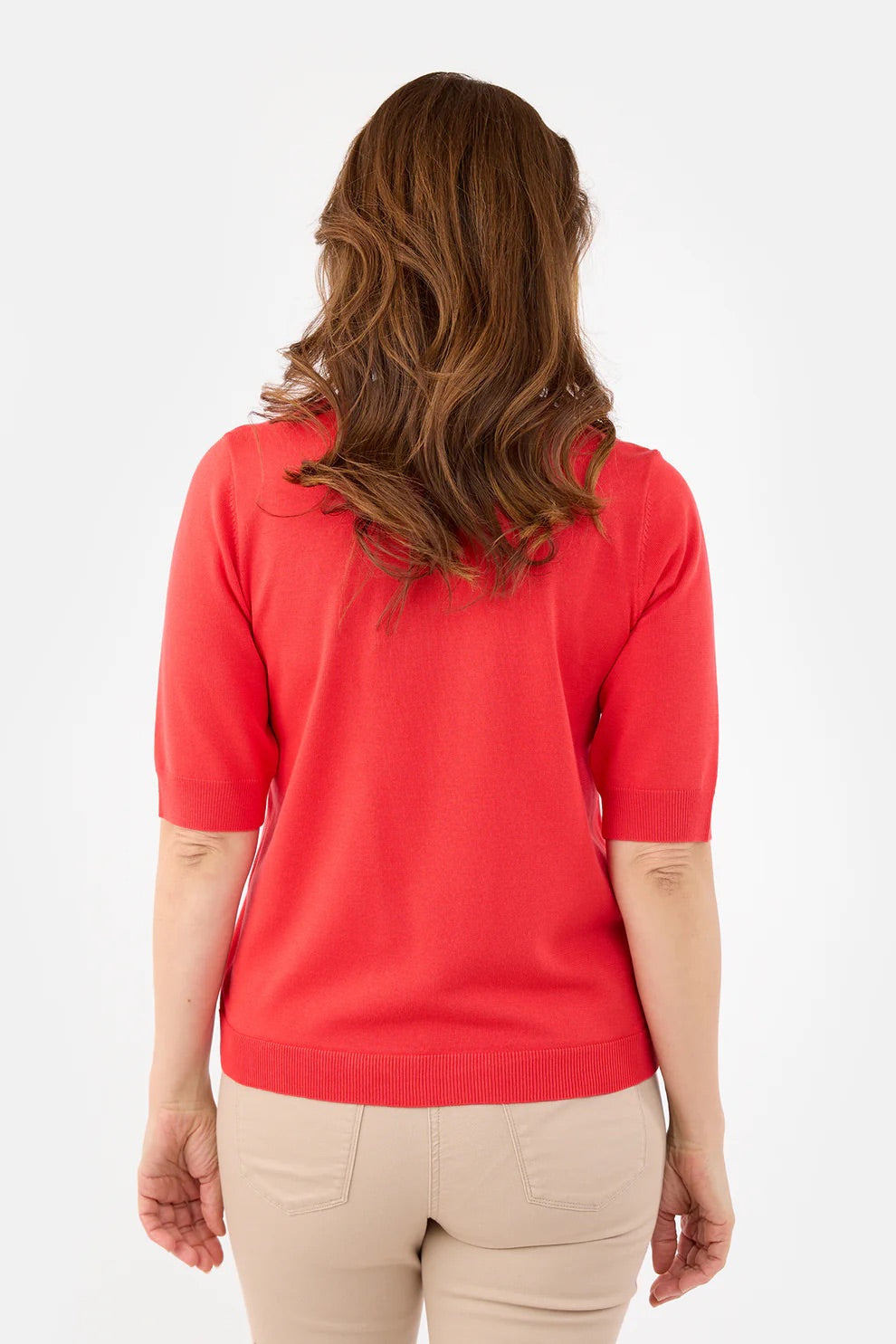 Topp Basic Kort Erm Poppy Red