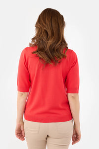 Topp Basic Kort Erm Poppy Red