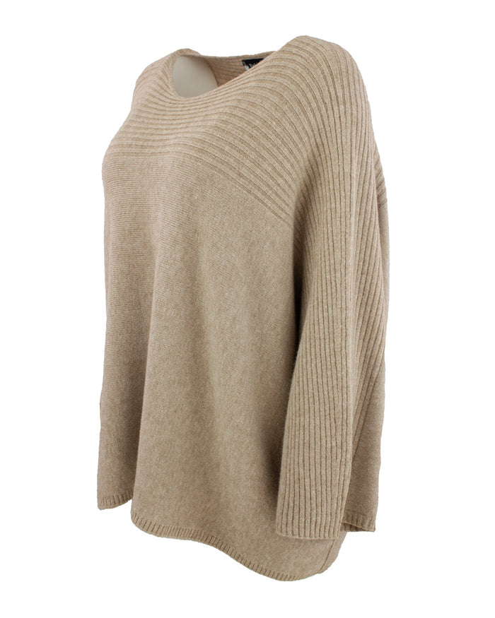 Genser Rund hals Rille Sand