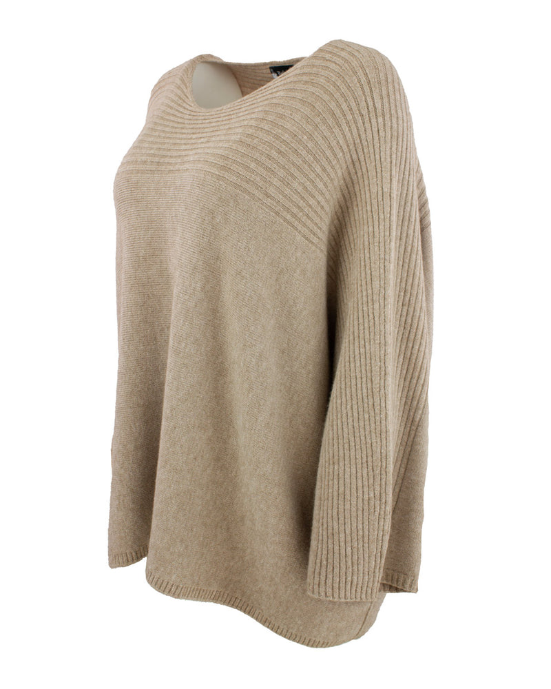 Genser Rund hals Rille Sand