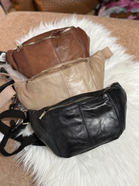 Bumbag Skinn Satin Beige w gold