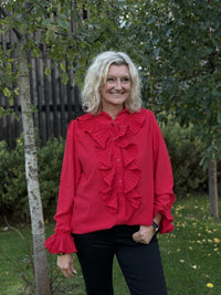 Bluse Plisse Red