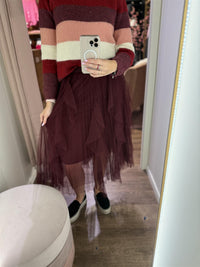 Zig Zag Tyll Skirt Bordeaux