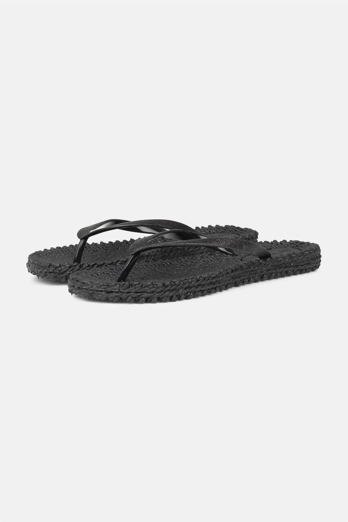 Cheerful Flip Flop w. Glitter Black