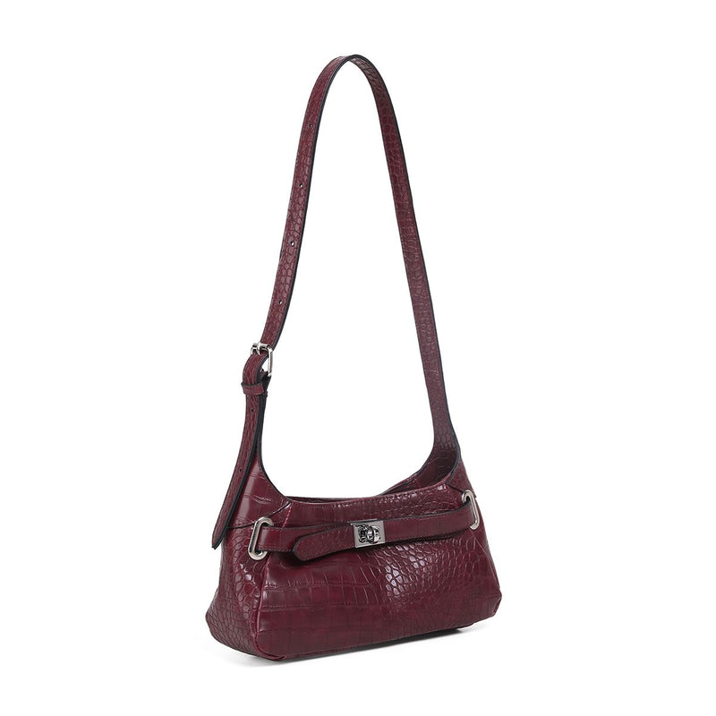 Veske Gabrielle Clutch Bordeaux Croco