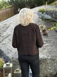 Short Suede Leather Trenchcoat Dark Chocolate