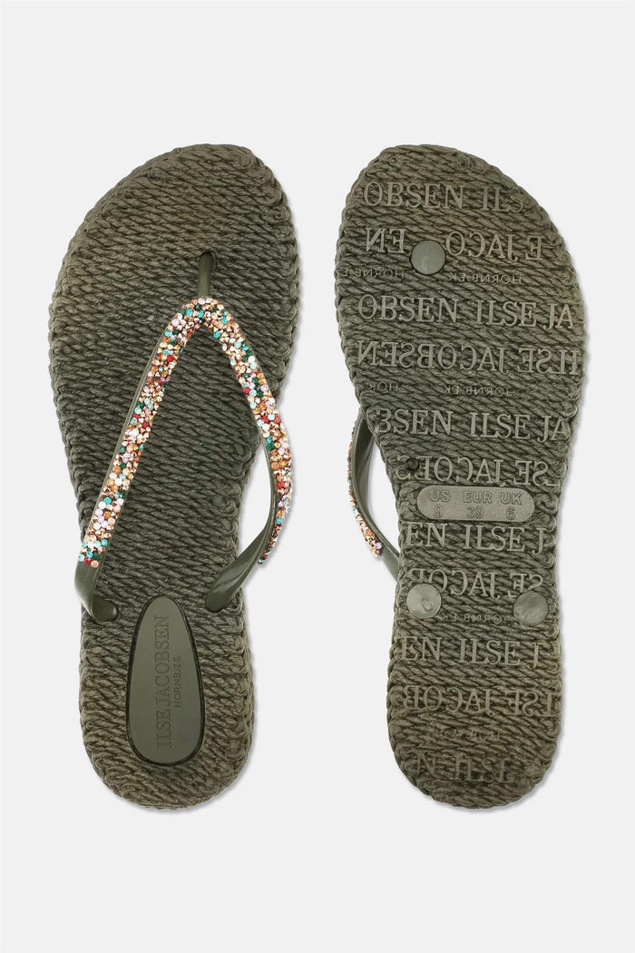 Flip Flop w. Rhinestone Army