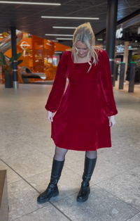 Kjole Velour Mali Rød