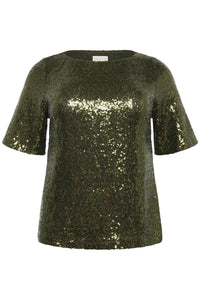 KCmirana Sequin Blouse Ivy Green