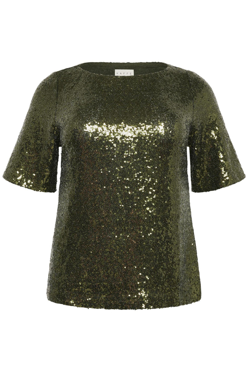 KCmirana Sequin Blouse Ivy Green