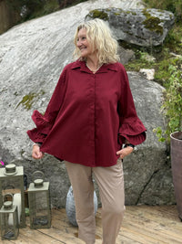 Skjorte Poplin Bordeaux
