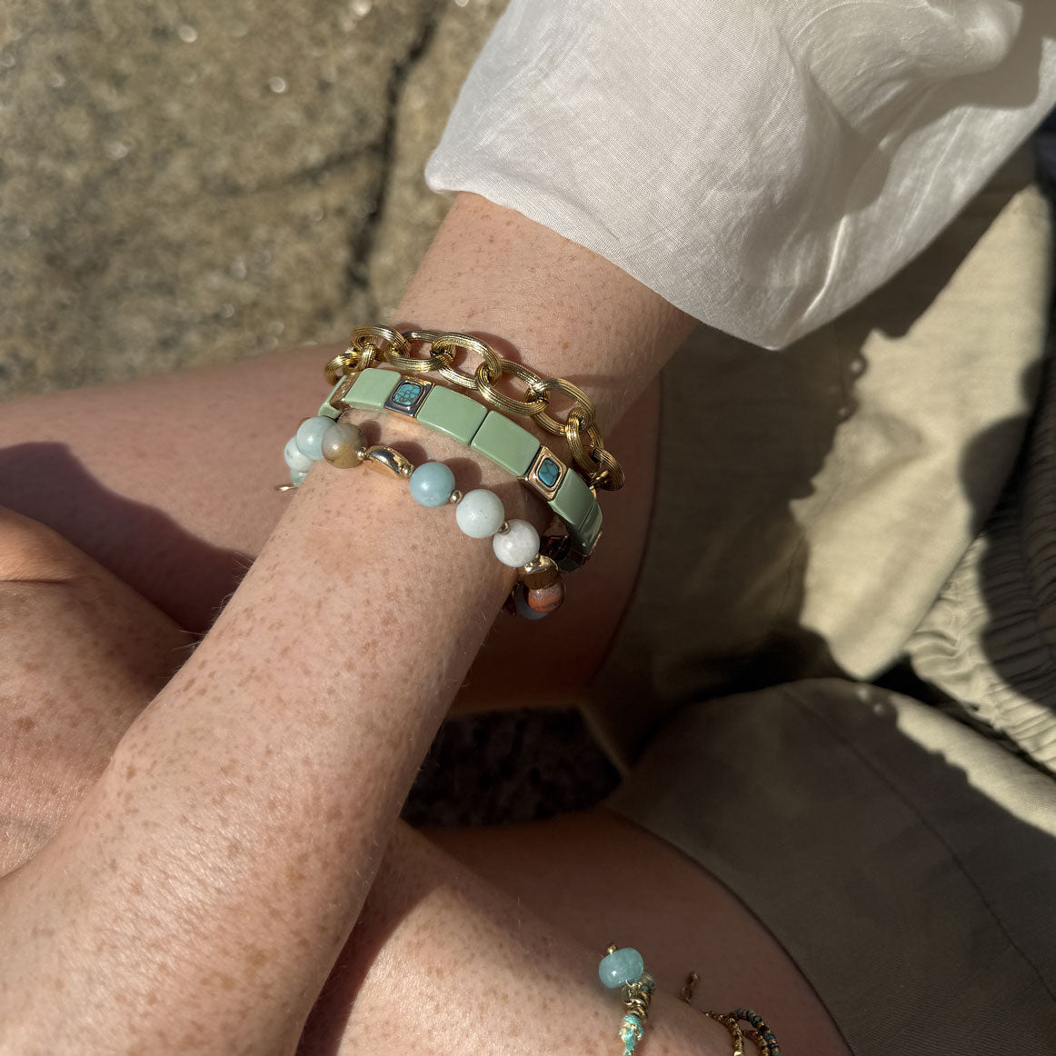 Emaljert armbånd, green