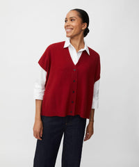 MaLucanne Cardigan Red Dahlia