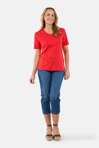 T-skjorte Basic Bomull Poppy Red