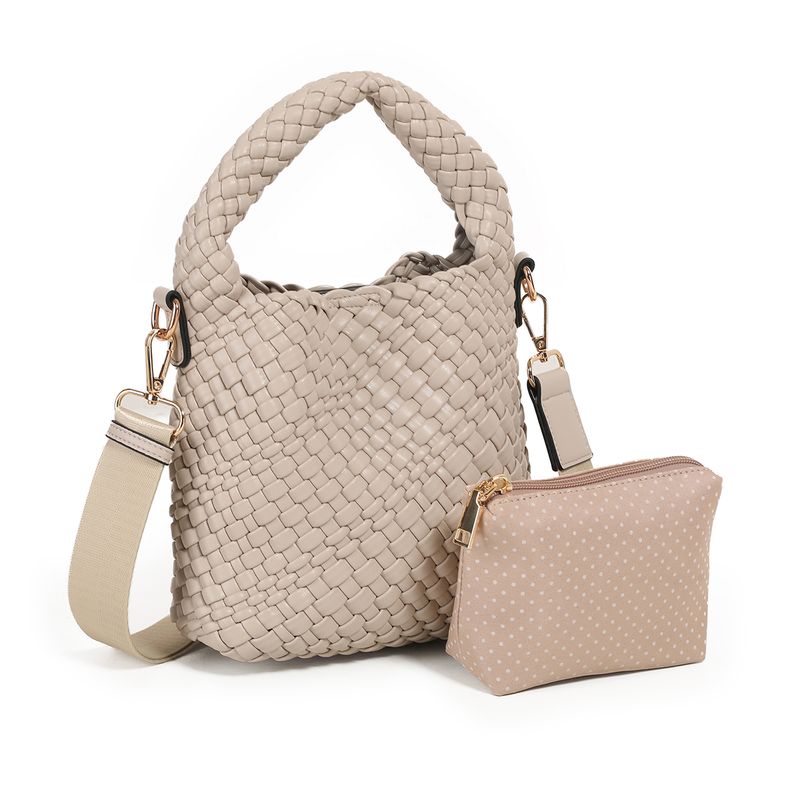 Izzy flettet mini bag - Beige