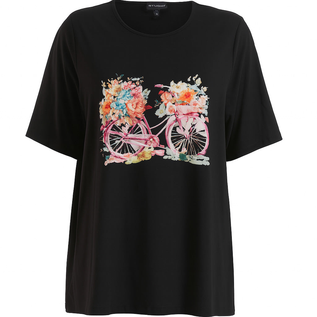 SBella T-Shirt with print Black/Rose Bike