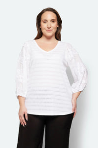 Bluse Broderie Hvit