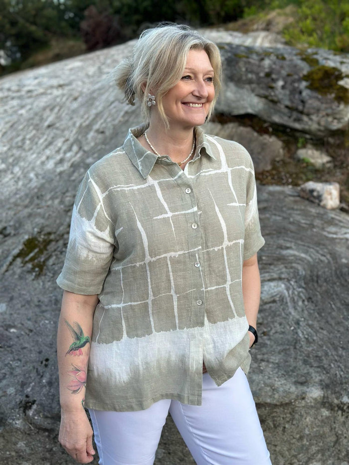 Skjorte Sand Print Lin
