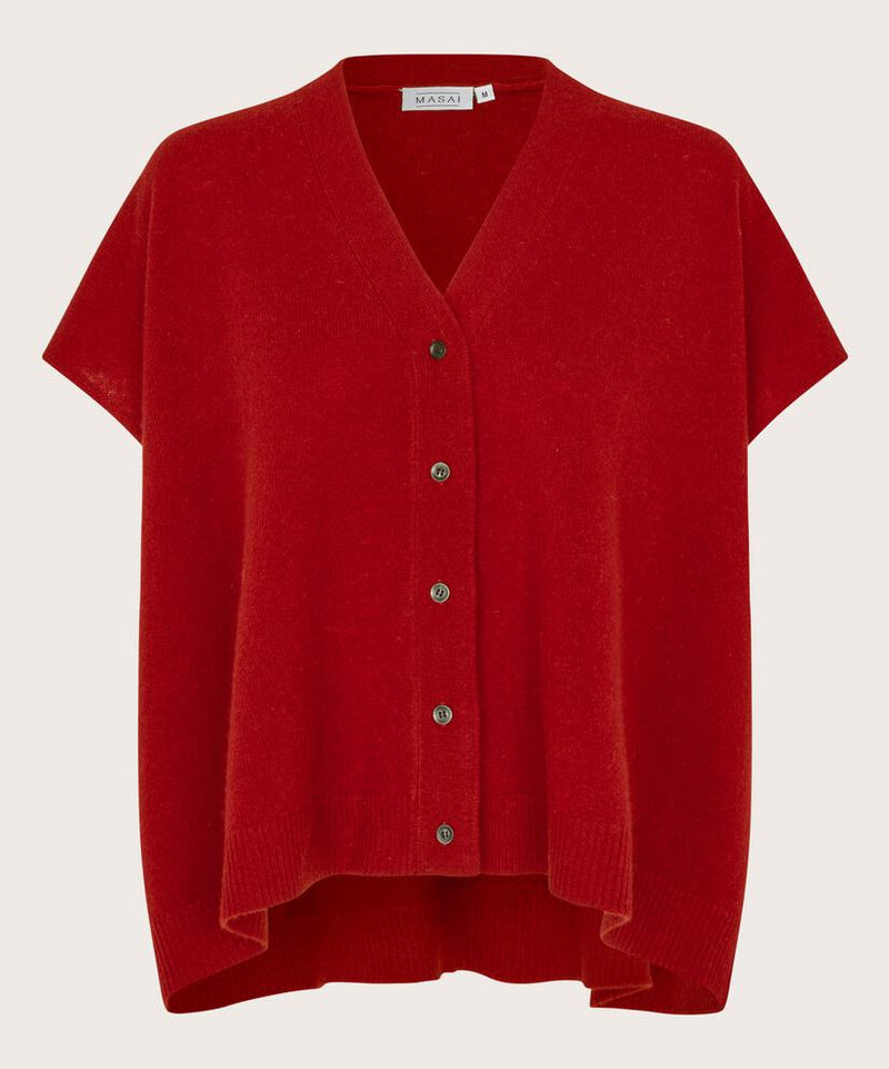 MaLucanne Cardigan Red Dahlia