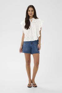 KAfiona Frill Top Chalk