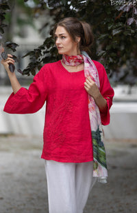 Skjerf Stor Blomst Rosa