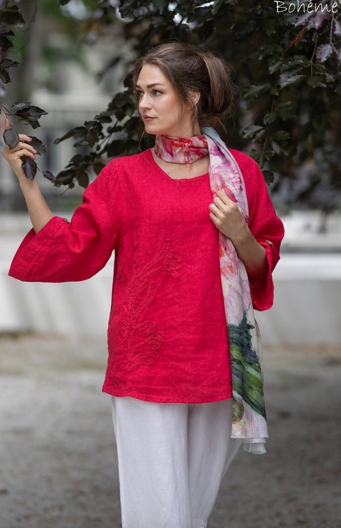 Skjerf Stor Blomst Rosa