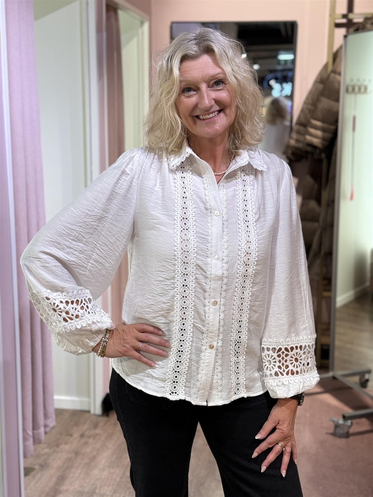 Bluse Broderie White
