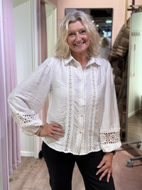Bluse Broderie White