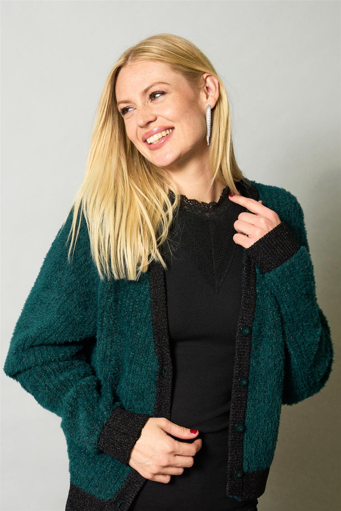 Cardigan Brit Teal Grønn