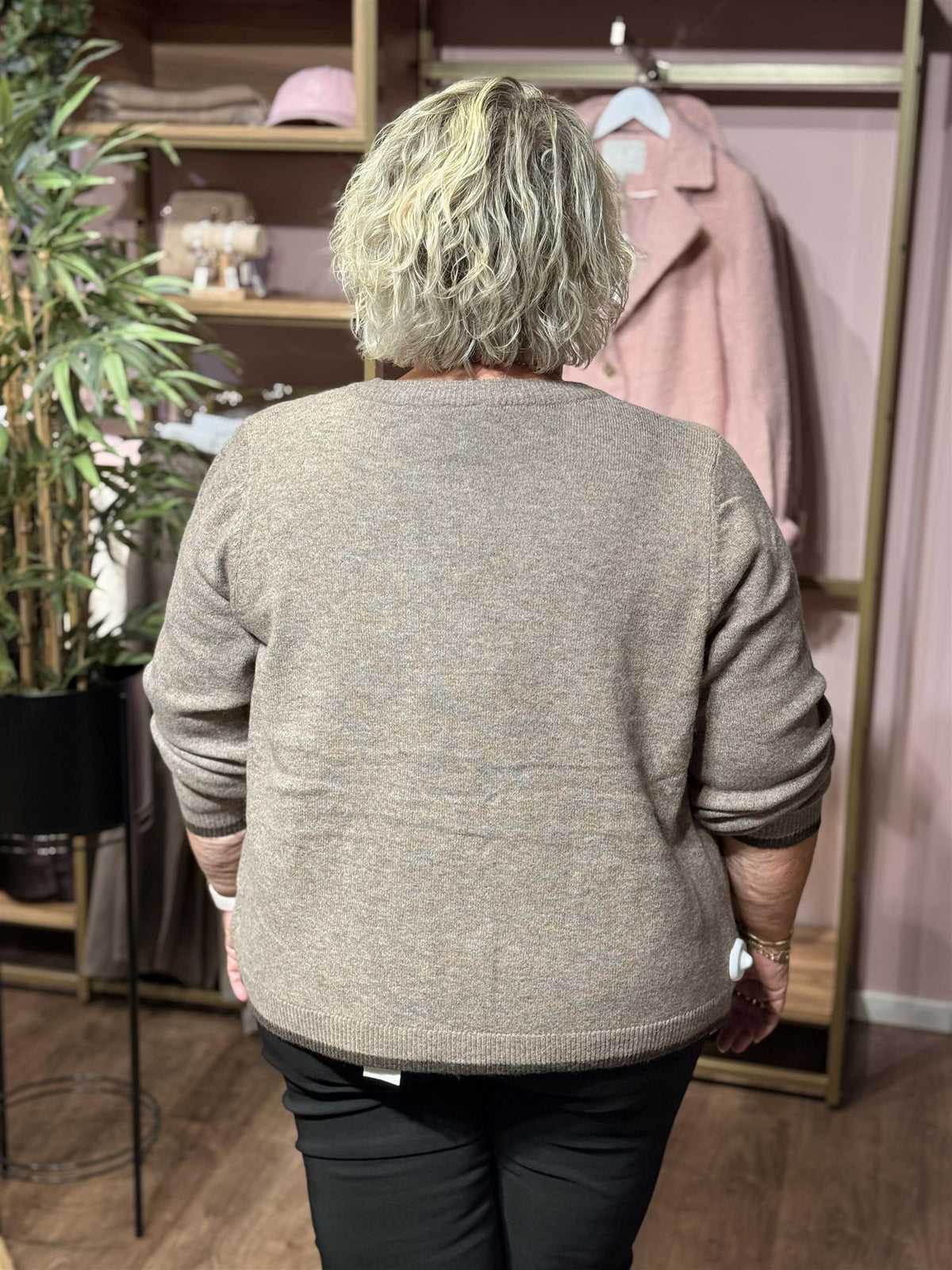 Cardigan KphCarla Solid LS - Savannah Tan