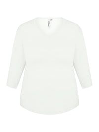 T-skjorte Basic 3/4 erm White