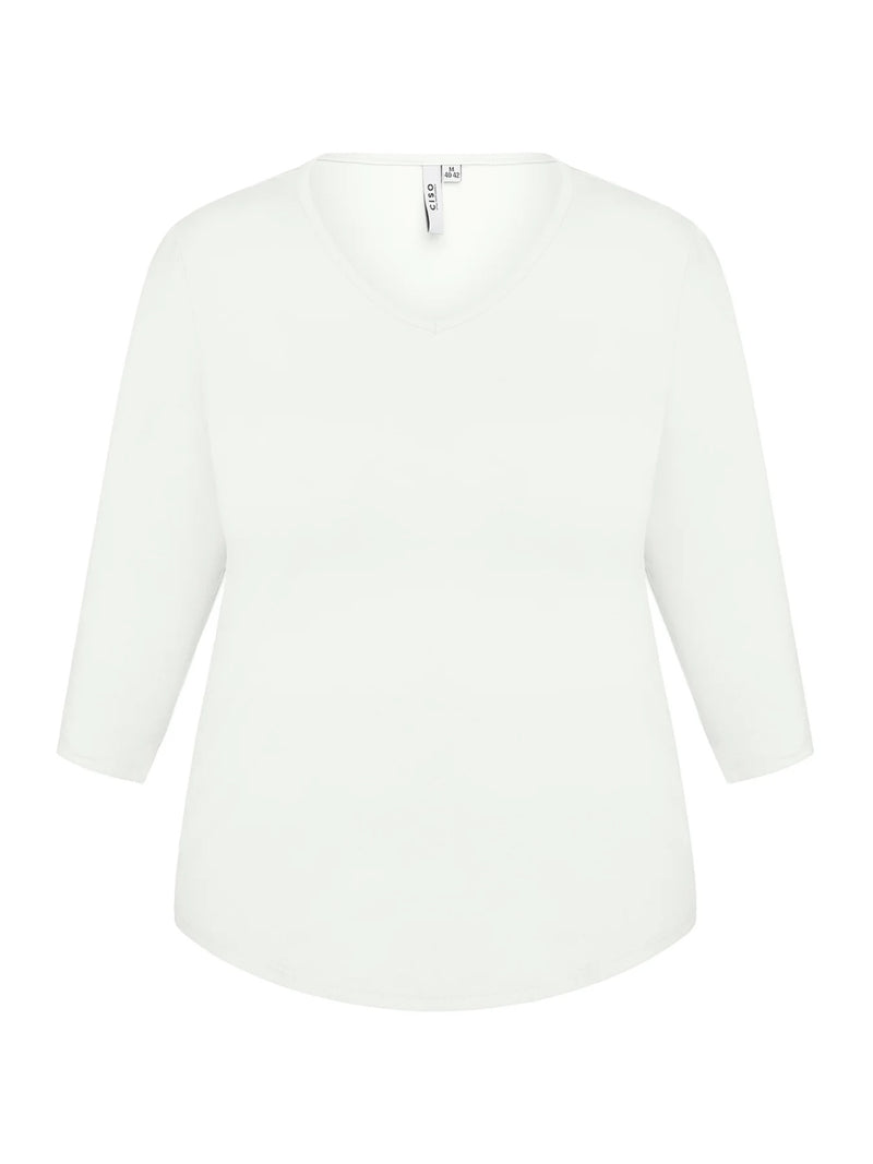 T-skjorte Basic 3/4 erm White