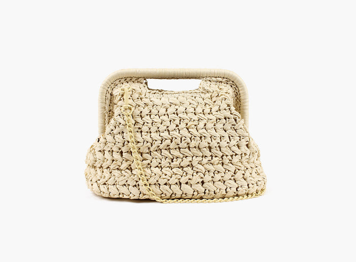 NOHR Emma Clutch i Raffia Sand
