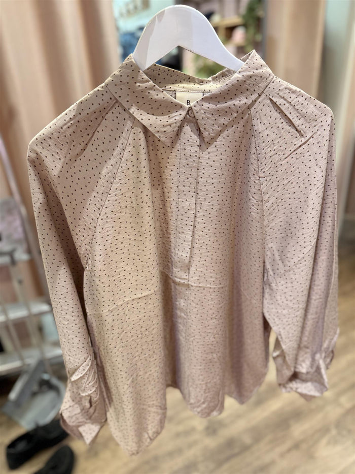 Bluse m Dots Taupe