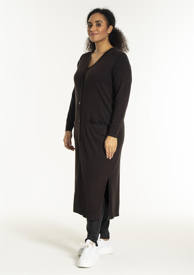 Helsinki Cardigan, FOOTLONG Dark Brown
