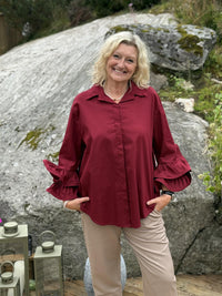 Skjorte Poplin Bordeaux