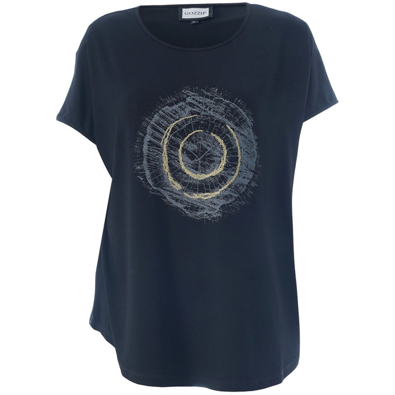 Gitte T-shirt with print Blue