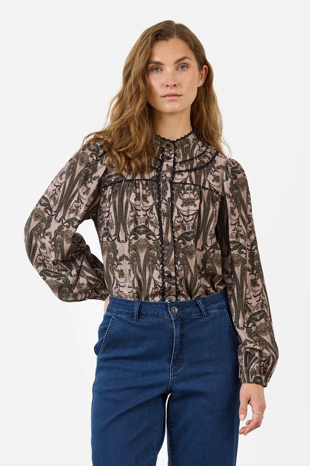Bluse Green Paisley