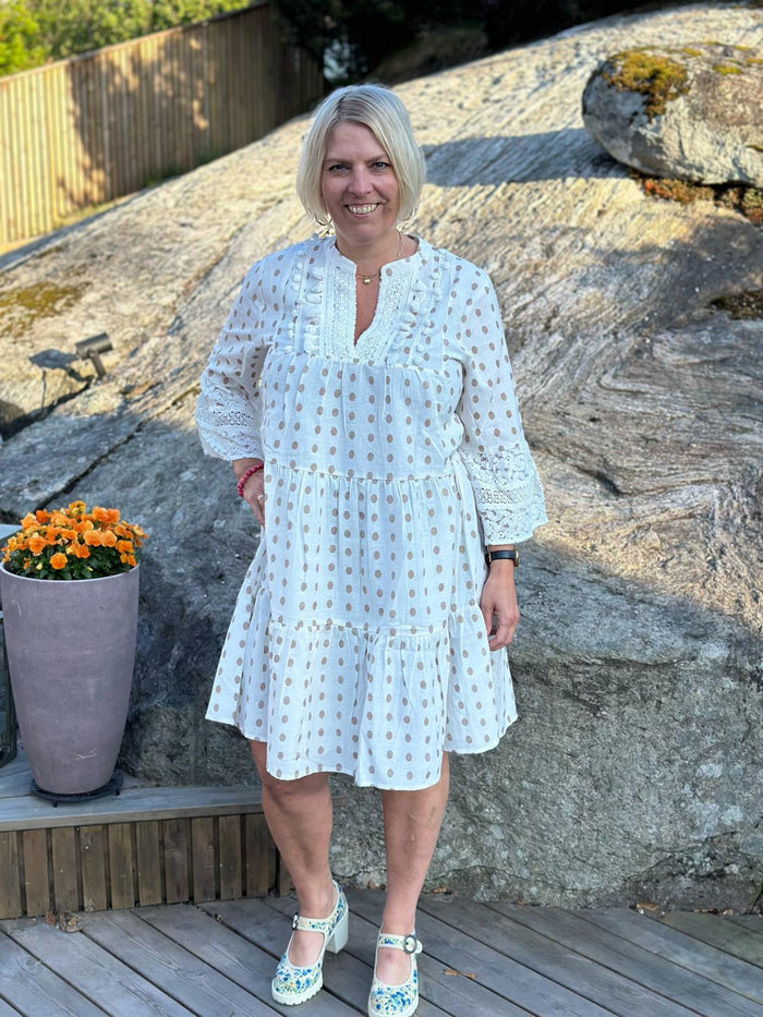 Kjole Boho Dot White