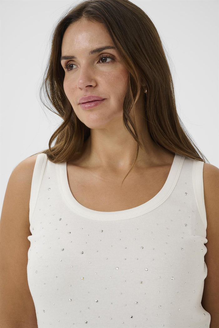 KCcarina Rhinestone Top Chalk