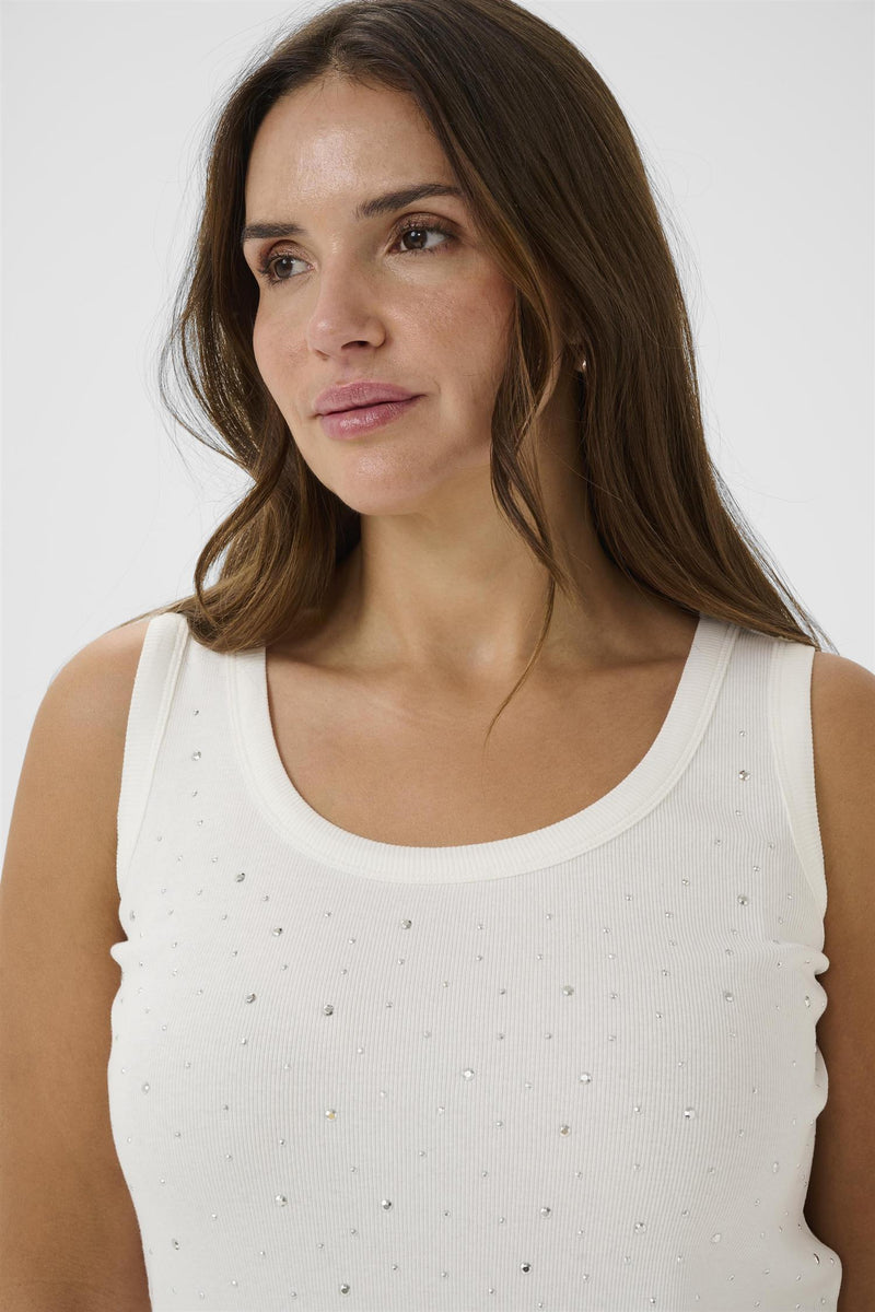 KCcarina Rhinestone Top Chalk
