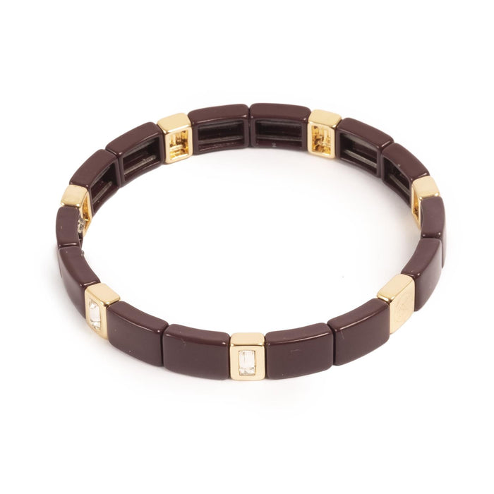 Emaljert armbånd, 20cm, Burgundy