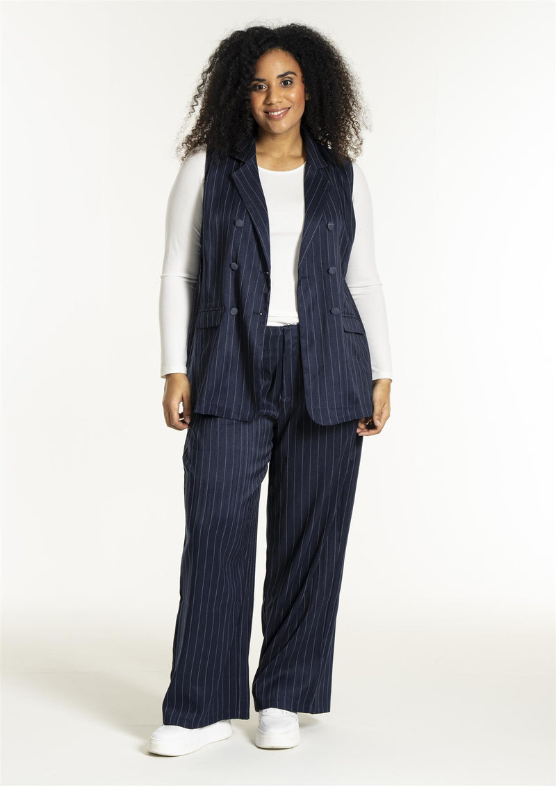 SNaia Vest Blue-White Pinstripe