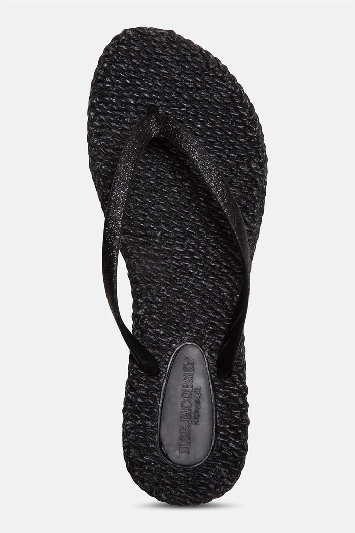 Cheerful Flip Flop w. Glitter Black