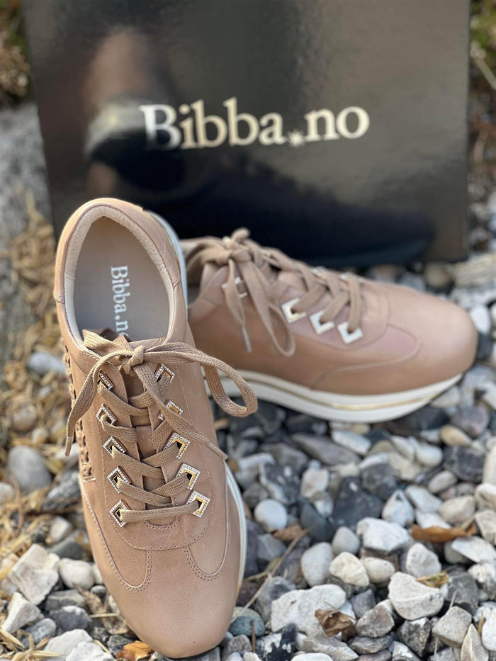 Joggesko Beige Flettet Skinn Bibba