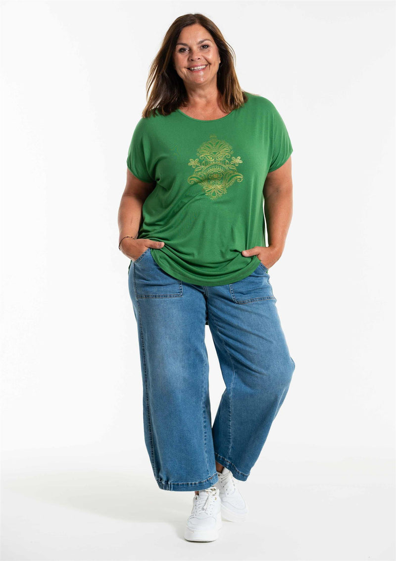 Gitte T-shirt Print Green