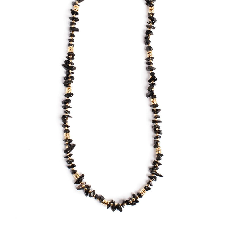 Kort kjede med sort onyx, Nature Beads
